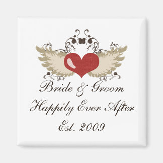 Wingherz Custom Bride Groom Wedding Magnet