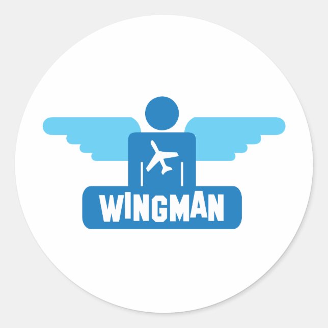 Wingman-Pilot-Design Runder Aufkleber (Vorderseite)
