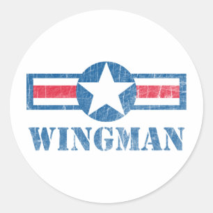 Wingman Vintage Runder Aufkleber