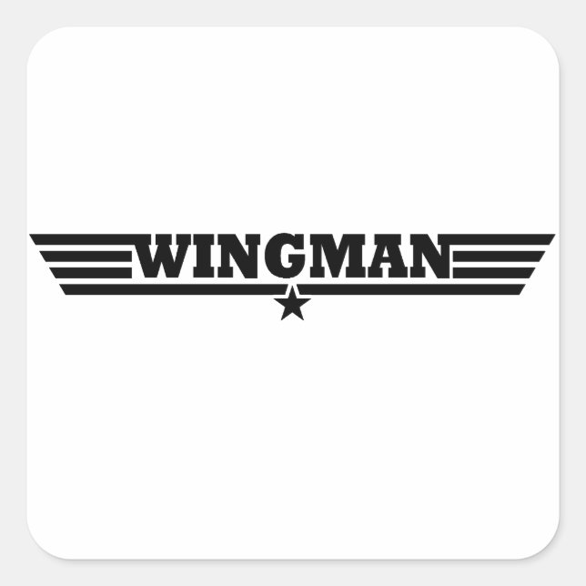 Wingman Wings Logo Quadratischer Aufkleber (Vorderseite)