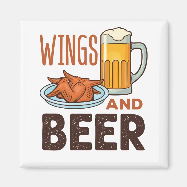 Wings and Bierhühner Wings Drinken Magnet (Vorne)