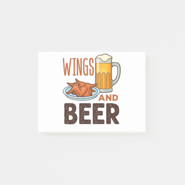Wings and Bierhühner Wings Drinken Post-it Klebezettel (Vorderseite)
