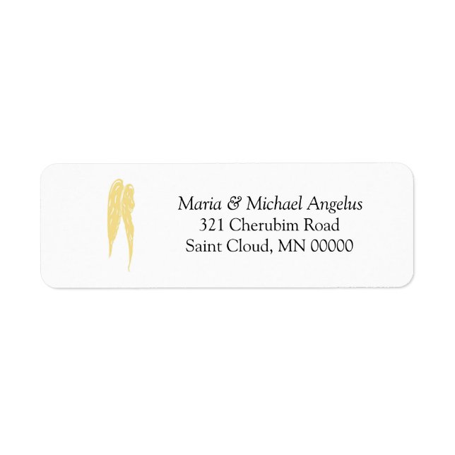 Wings of Angels Weddings Invite Labels Stickers (Vorne)