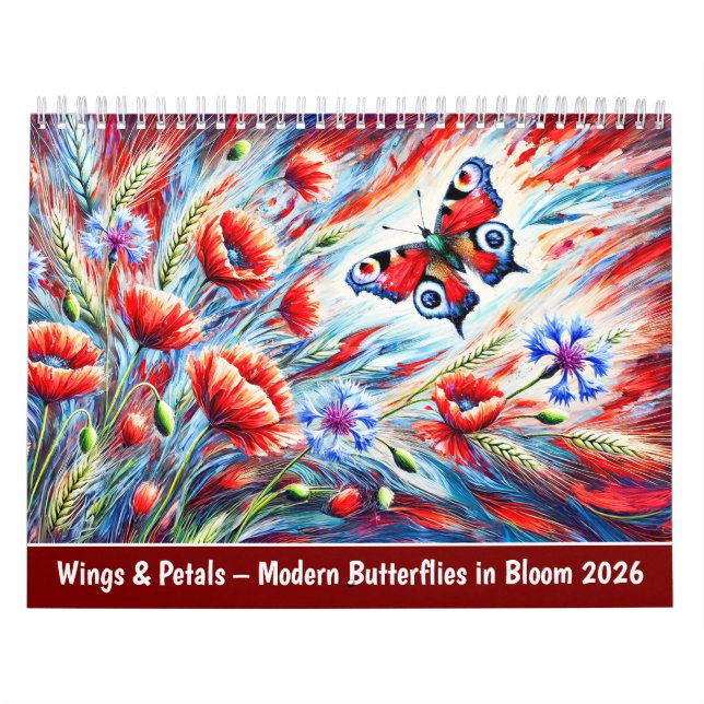 Wings & Petals – Moderne Schmetterlinge in Blüte 2 Kalender (Titelbild)