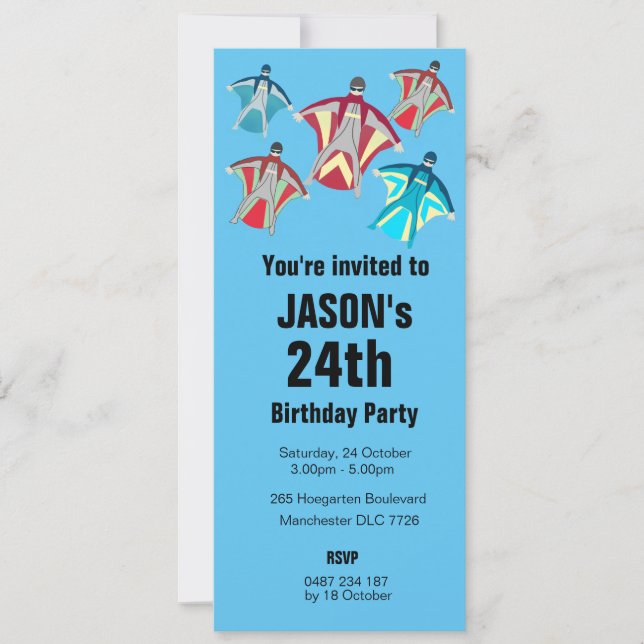 Wingsuit Einladung (Vorderseite)