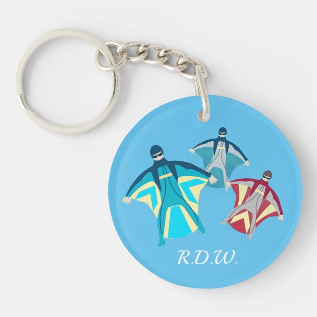 Wingsuit Skydiving Schlüsselanhänger (Vorderseite)