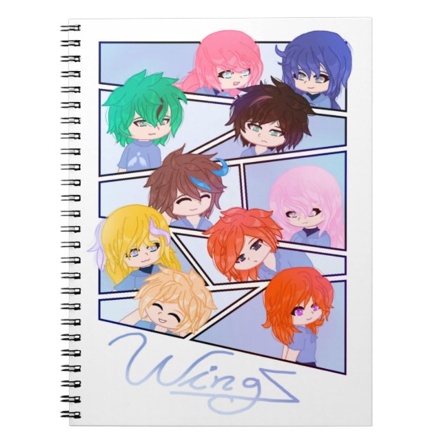 Wingz Multi-Charakter-Spiral-Fotoblock Notizblock (Vorderseite)