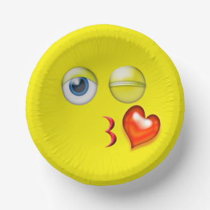 Wink Blow Kiss Emoji Pappteller