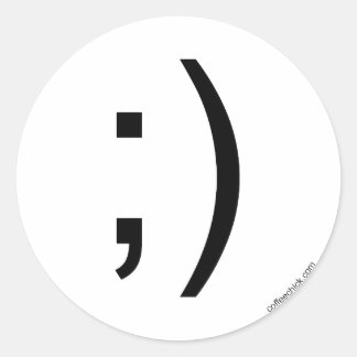 Wink Emoticon Runder Aufkleber
