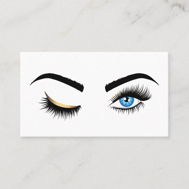 Wink Eye Makeup Künstler Blue Eyes Lash Extension Visitenkarte (Vorderseite)