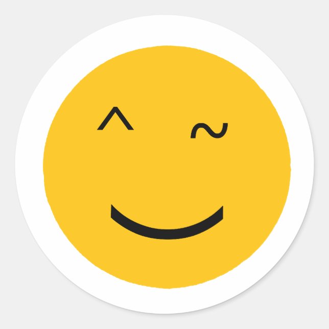 Wink Runder Aufkleber (Vorderseite)