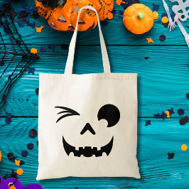 Wink Wink Kürbislaterne Pumpkin Face Halloween Tragetasche