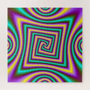 Winkelspirale in violett Gelb und Grün