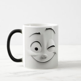 Winking Cartoon Face 3D Verwandlungstasse