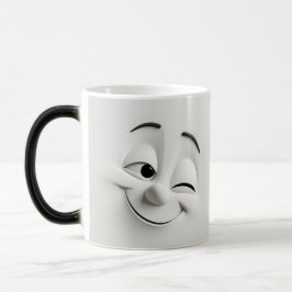 Winking Cartoon Face 3D Verwandlungstasse