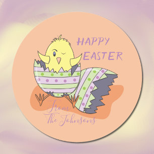 Winking Chick Hatching from Egg Oaster Sticker