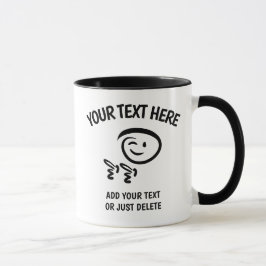 Winking Emoji Face mit Fingerguns Doodle Template Tasse