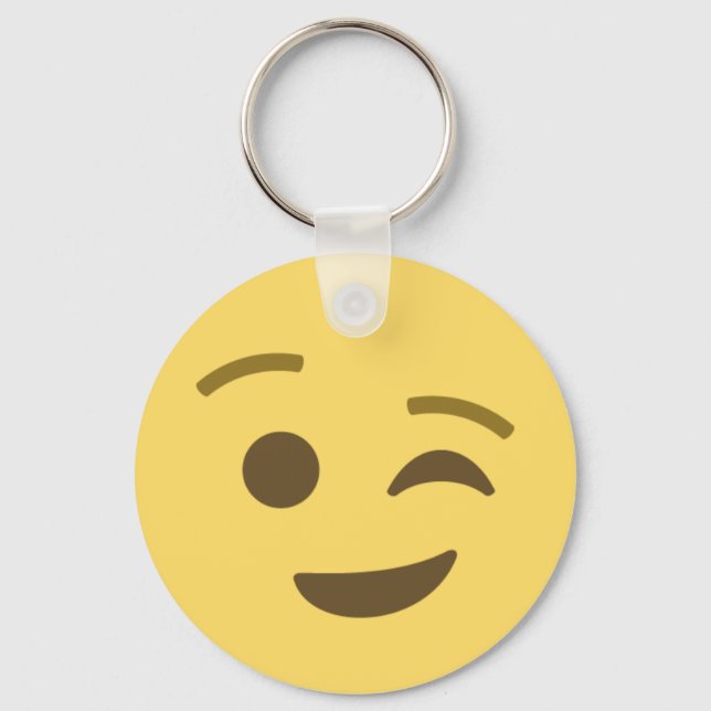 Winking Emoji Schlüsselanhänger (Vorderseite)