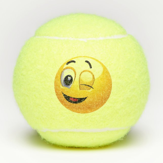 Winking Emoji Tennisbälle (Vorderseite)