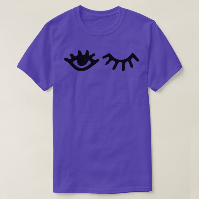 winking eyes wink eyes black and white 1 T-Shirt (Design vorne)