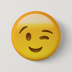 Winking Face Emoij Button