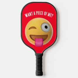 Winking Face Emoji mit Tongue Pickleball Paddle