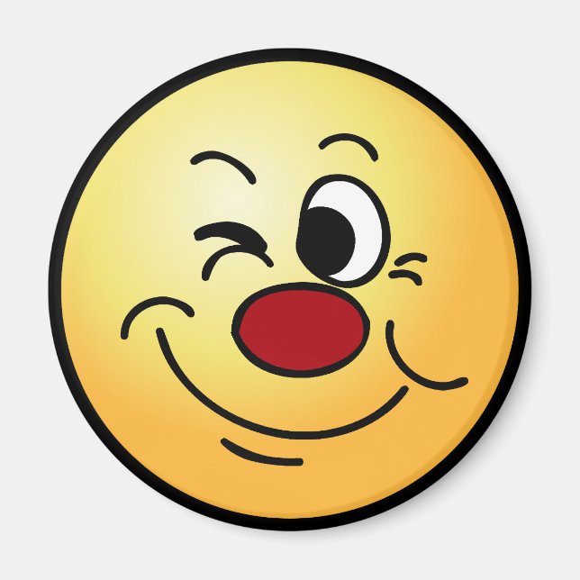 Winking Face Grumpey Magnet (Vorne)