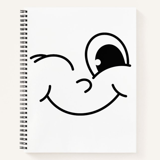 winking face Notebook Notizbuch (Vorderseite)