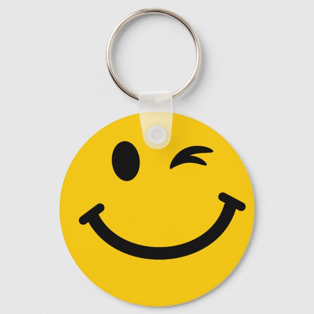 Winking-Gesicht Schlüsselanhänger (Vorderseite)