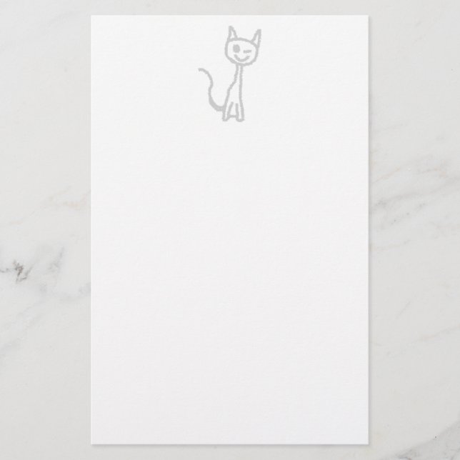 Winking Gray Cat. Briefpapier (Vorderseite)