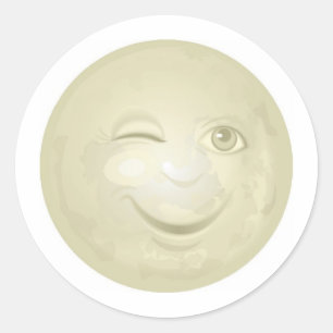 Winking Honeymoon Face Runder Aufkleber
