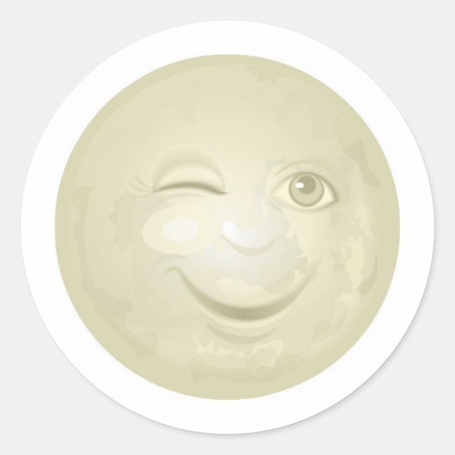 Winking Honeymoon Face Runder Aufkleber (Vorderseite)