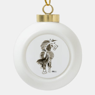 Winking Horse Viel Glück! Keramik Kugel-Ornament