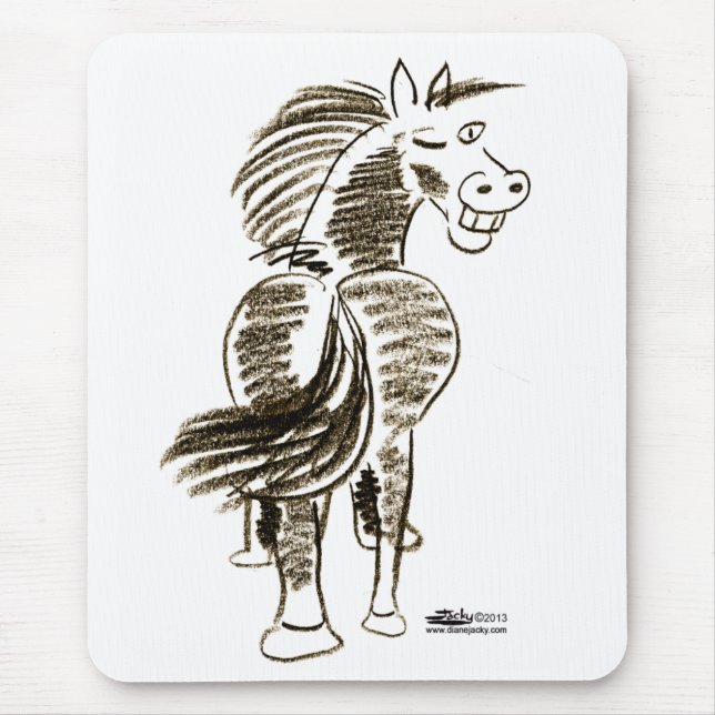 Winking Horse Viel Glück! Mousepad (Vorne)