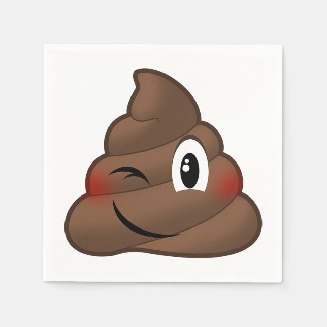 Winking Kack Emoji Serviette (Vorderseite)