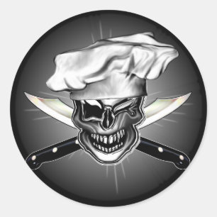 Winking Koch Skull Runder Aufkleber