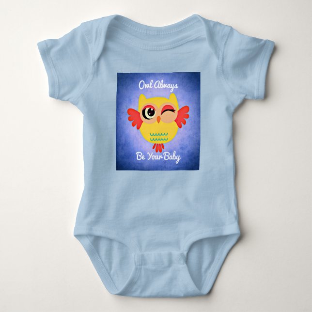 Winking Owl Baby Bodysuit Strampler (Vorderseite)
