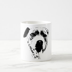 Winking Pitbull Mix, Nah-Up-Tintenstrahl Kaffeetasse