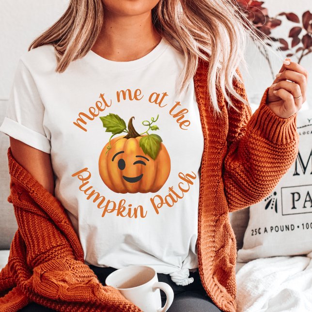 Winking Pumpkin trifft mich beim Pumpkin Patch T-Shirt (Winking Pumpkin Meet Me At The Pumpkin Patch T-Shirt)