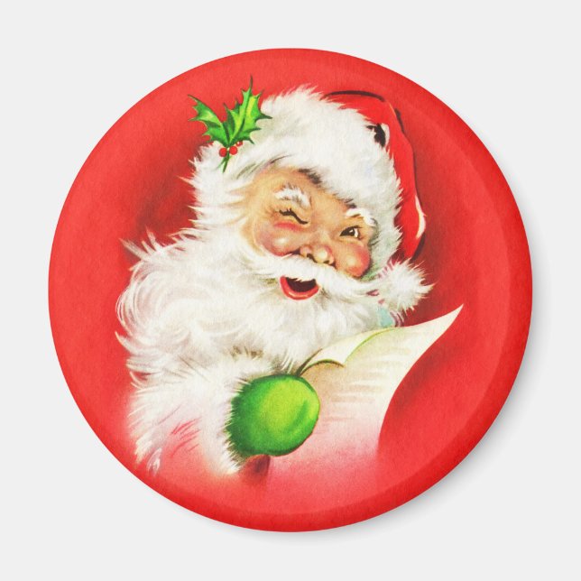 Winking Santa Claus Magnet (Vorne)