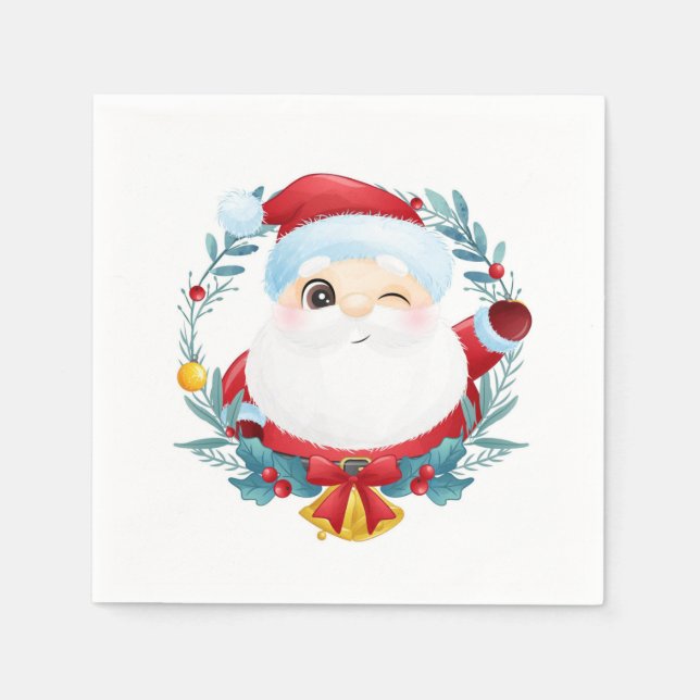Winking Santa Serviette (Vorderseite)