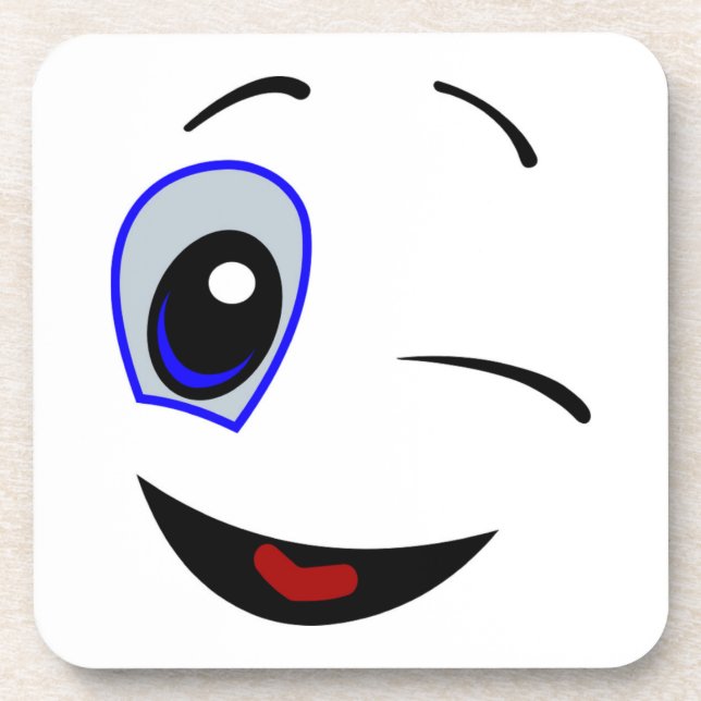 WINKING SMILEY GETRÄNKEUNTERSETZER (Vorderseite)