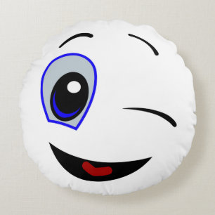 WINKING SMILEY RUNDES KISSEN