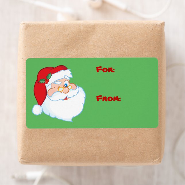 Winking Weihnachtsgeschenk-Etikett (Insitu)