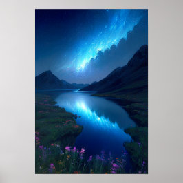 Winkler Wasser, bezauberndes Tal mit Sternenhimmel Poster