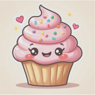 Winky Cupcake – Kawaii Dessert Cutie Aufkleber