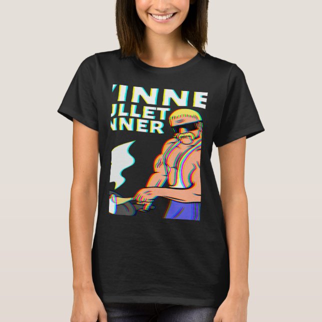 Winner Winner Mullet Dinner Party In The Back 1 T-Shirt (Vorderseite)