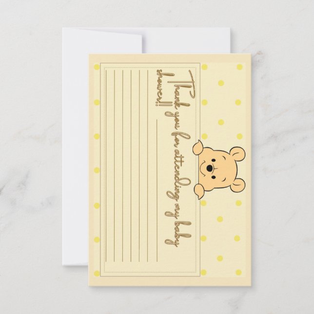 Winnie the Pooh Baby Dusche Danke Karte (Vorderseite)