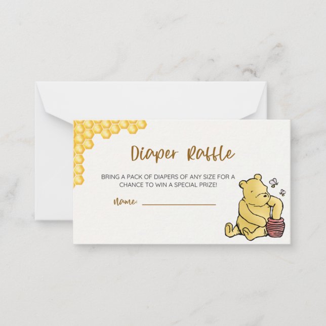Winnie the Pooh Baby Shower Windschutzscheibe Mitteilungskarte (Vorderseite)