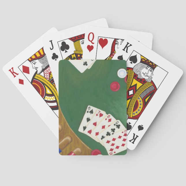 Winning Poker Hand Six Through Ten Spielkarten (Rückseite)